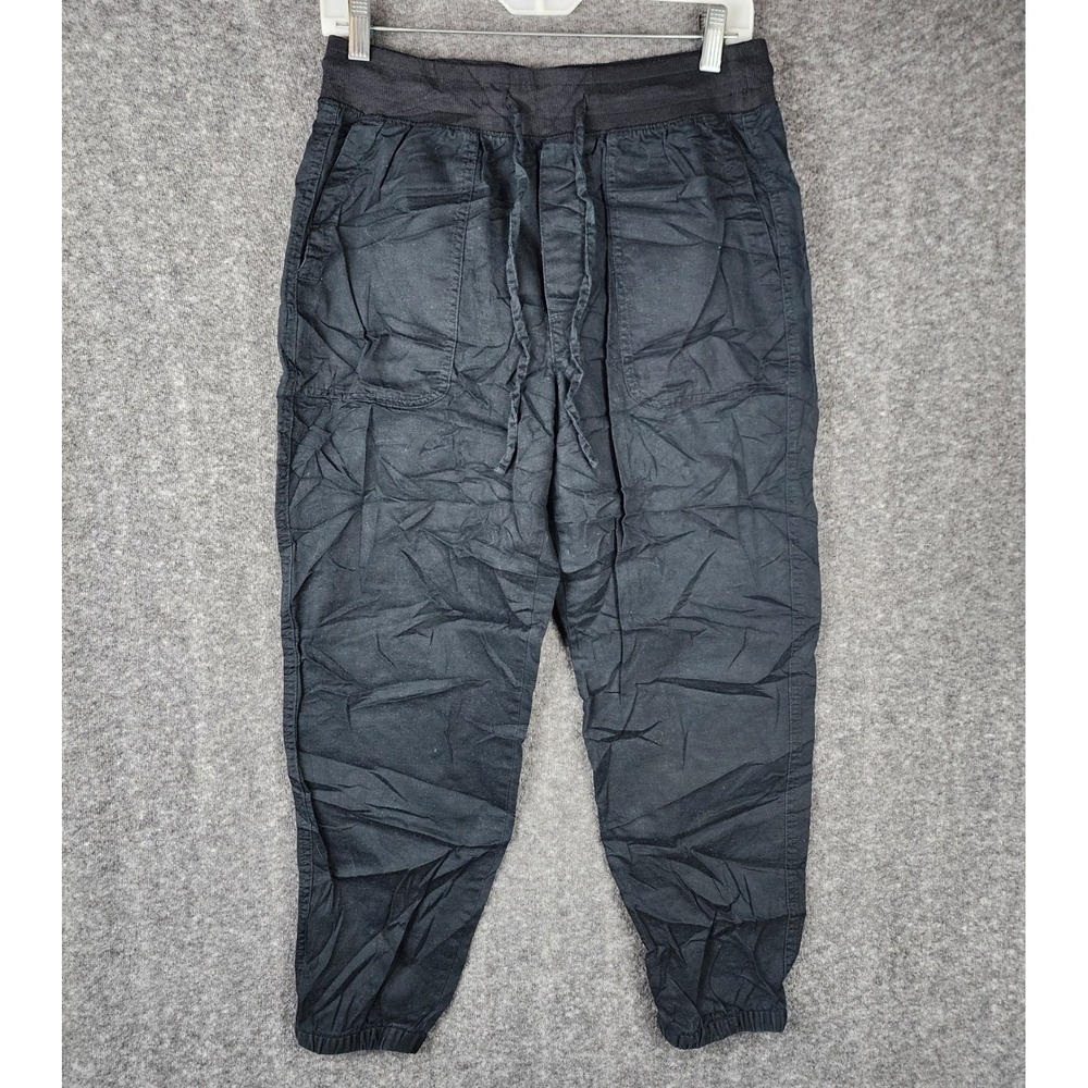 Gap Jogger Pants Women Small Black Cotton Drawstring‎ Elastic Waist Tapered